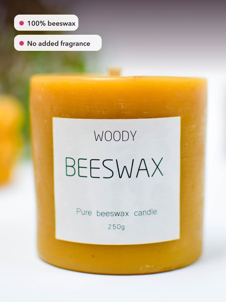 ecandi Beeswax Pillar Candle