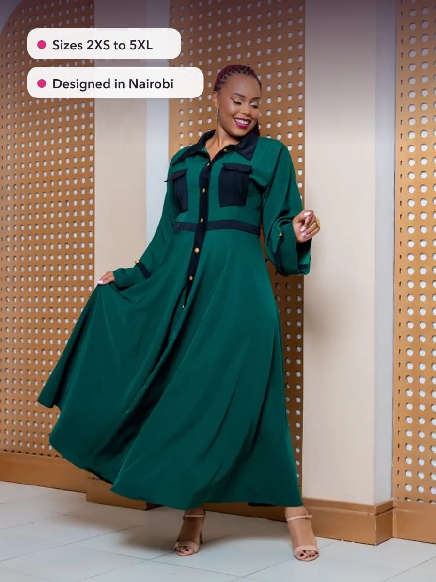 Ahero Maxi Shirt Dress (nursing)