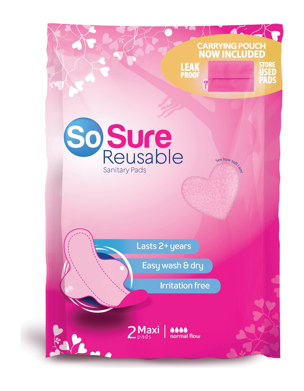 So Sure Maxi Reusable Pads and Pouch